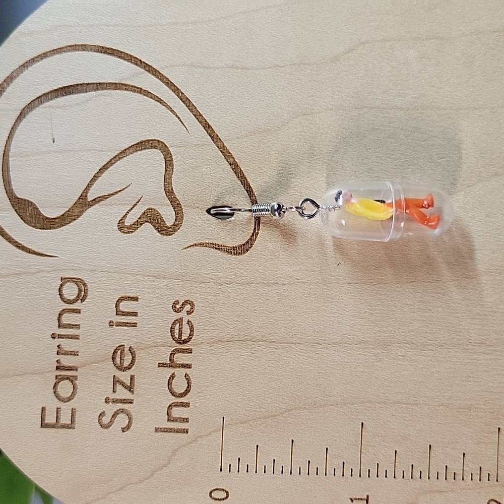 Encapsulated People Drop Earrings, unisex - Picture 2 of 5